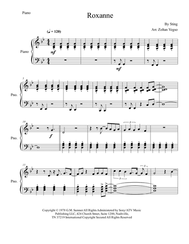 Roxanne (arr. Zoltan Vegso)