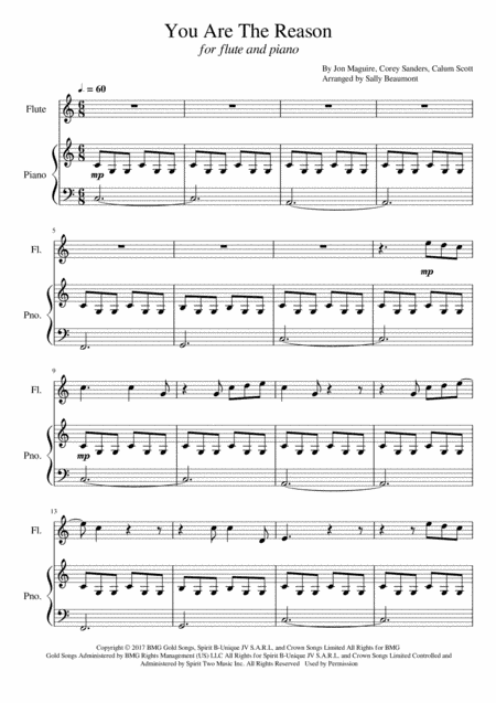 You Are The Reason (arr. Sally Beaumont)