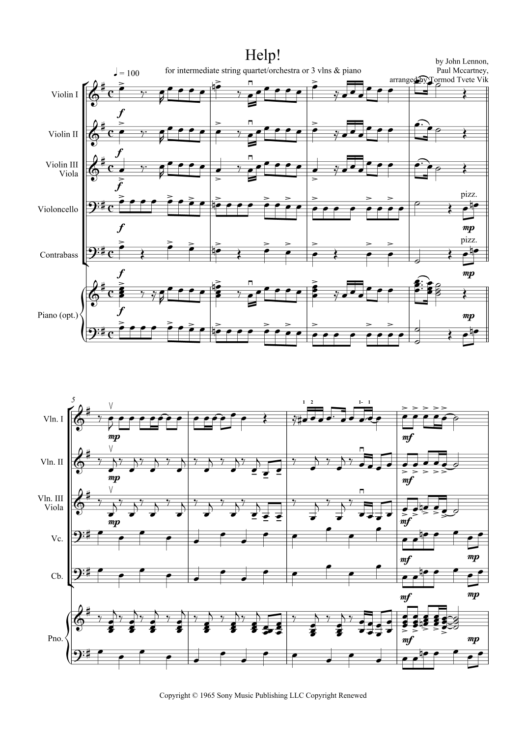 Help! (arr. Tormod Tvete Vik)