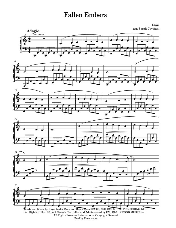 Fallen Embers (arr. Sarah Cavaiani)