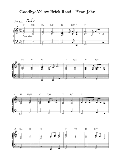 Goodbye Yellow Brick Road (arr. Pineapplechord)