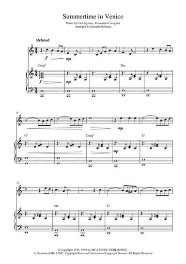 Summertime In Venice (arr. Kaiserin Rebecca)