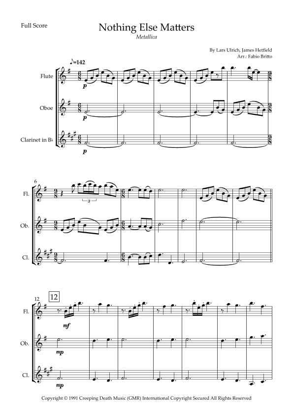 Nothing Else Matters (arr. Fabio Britto)