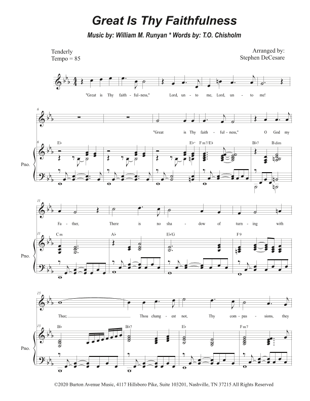 Great Is Thy Faithfulness (arr. Stephen DeCesare)