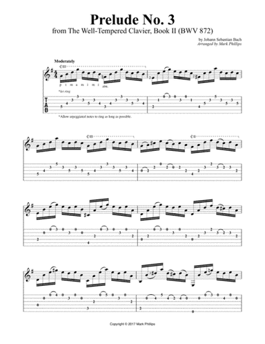 Prelude No. 3 (from The Well-Tempered Clavier, Book II), BWV 872 (arr. Mark Phillips)