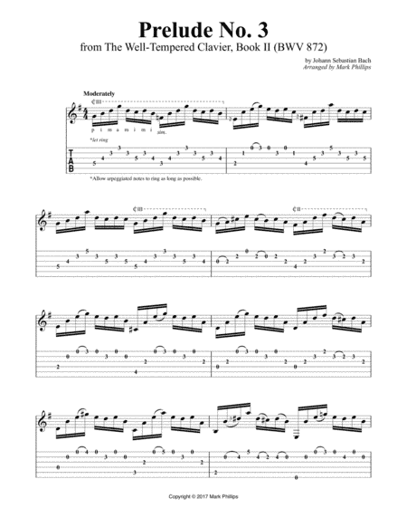 Prelude No. 3 (from The Well-Tempered Clavier, Book II), BWV 872 (arr. Mark Phillips)