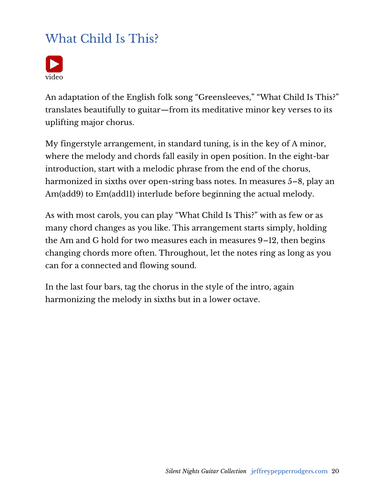 What Child Is This? - solo fingerstyle guitar (arr. Jeffrey Pepper Rodgers)