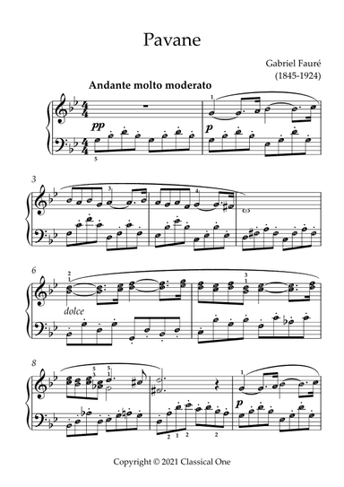 Faure - Pavane(With Note name) (arr. MPS)
