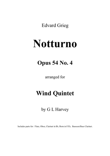 Notturno, Opus 54 No. 4 (Wind Quintet) (arr. G L Harvey)