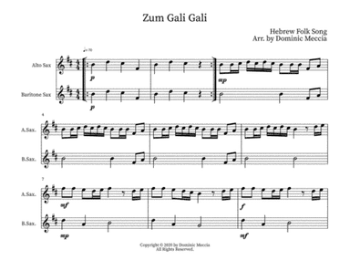 Zum Gali Gali- Alto Sax and Bari Sax Duet (arr. Dominic Meccia)
