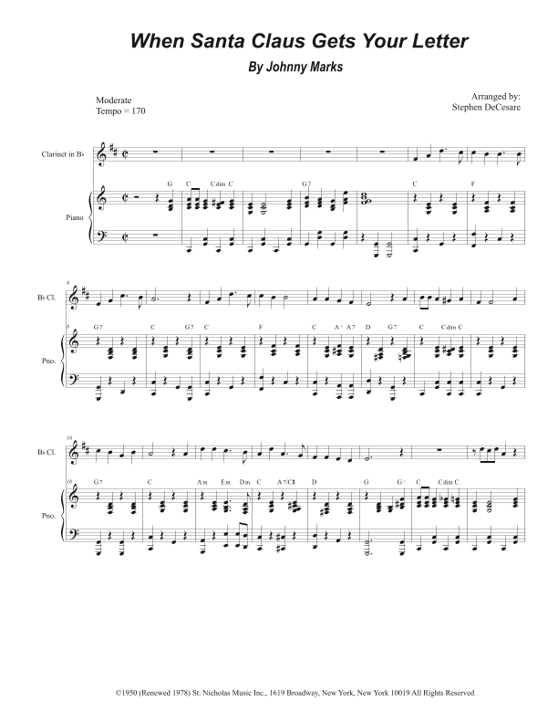 When Santa Claus Gets Your Letter (arr. Stephen DeCesare)