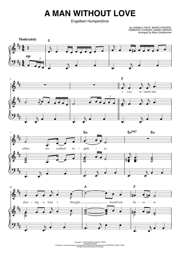 A Man Without Love (quando M'innamoro) (arr. Mario Stallbaumer)