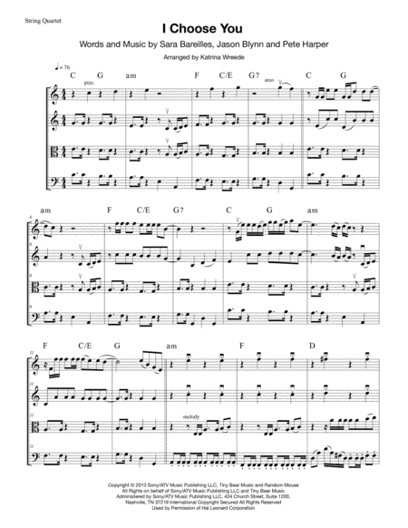 I Choose You (arr. Katrina Wreede)