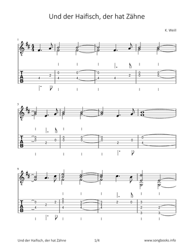 Und der Haifisch, der hat Zähne (arr. Bettina Schipp)