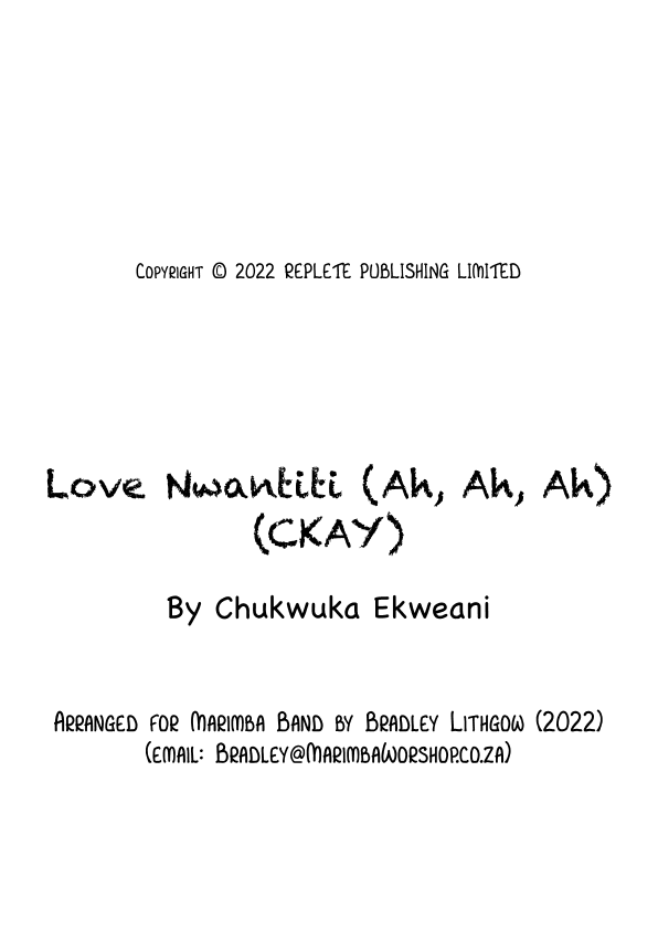Love Nwantiti (ah Ah Ah) - Score Only (arr. Bradley Lithgow)