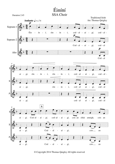 Éiníní (arr. Thomas Quigley)