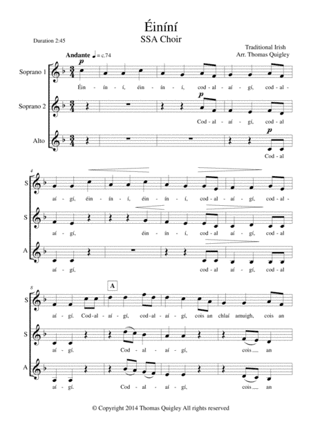 Éiníní (arr. Thomas Quigley)