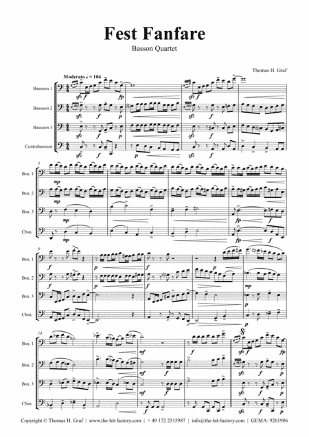 Fest Fanfare - Classical Festive Fanfare - Opener - Bassoon Quartet
