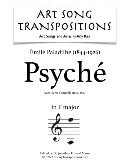 PALADILHE: Psyché (transposed to F major) (arr. ArtSongTranspositions.com)