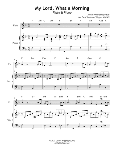 My Lord, What A Morning (Violin & Piano) (arr. Carol Troutman Wiggins)