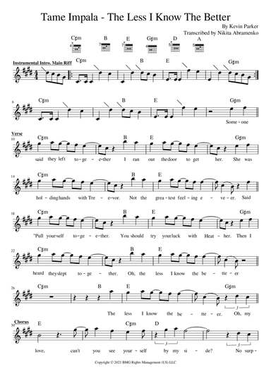 The Less I Know The Better (arr. Nikita Abramenko)