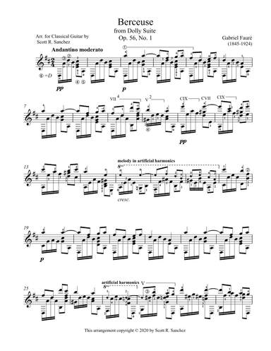 Berceuse (from Dolly Suite -  Op. 56, No.1) (arr. Scott R. Sanchez)
