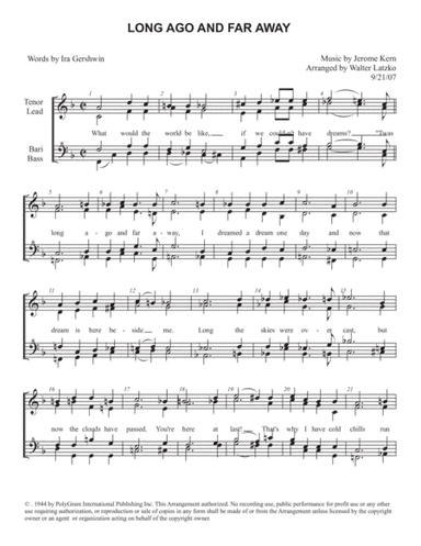 Long Ago (and Far Away) (arr. Walter Latzko)