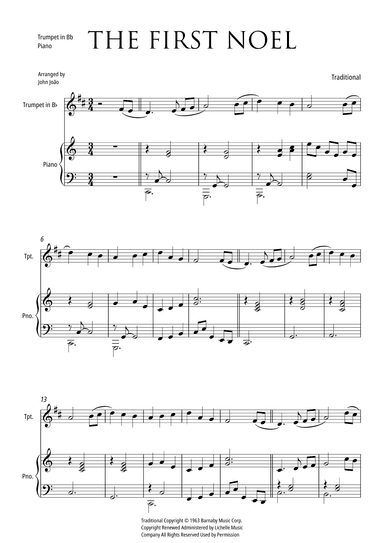 The First Noel (Trumpet in Bb and Piano) (arr. John João)