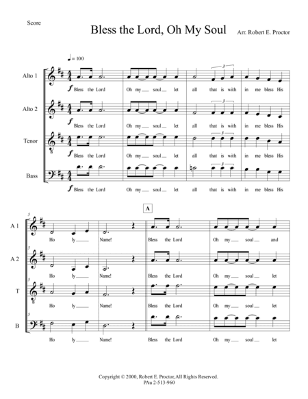 Bless the Lord - A Medley (arr. Robert E. Proctor)