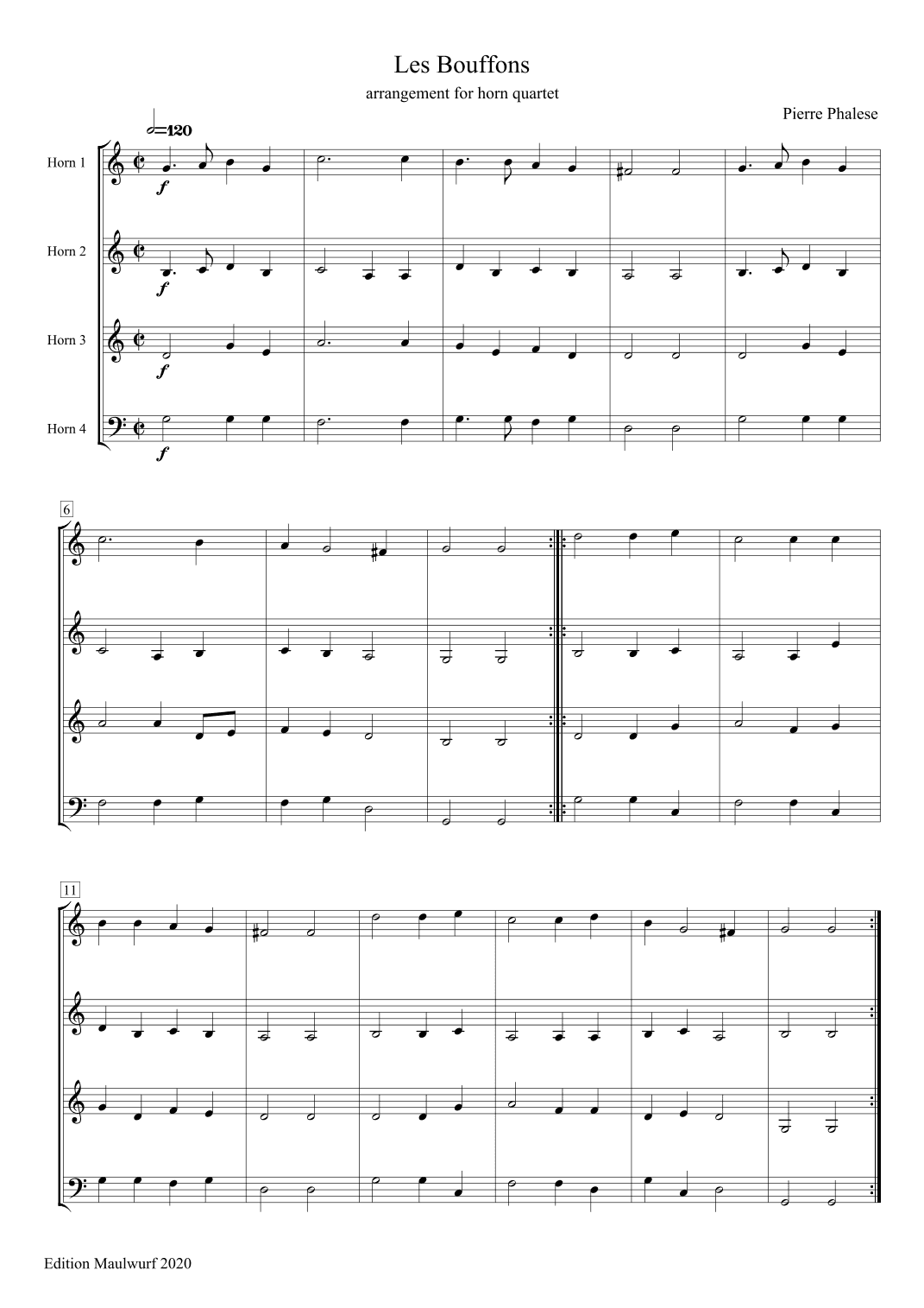 Les Bouffons (arr. Edition Maulwurf)