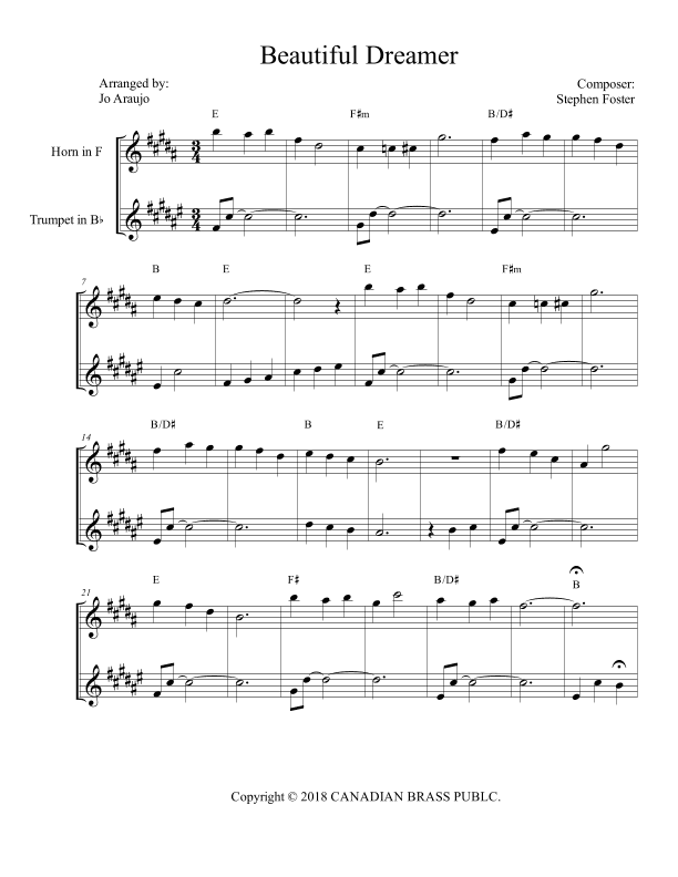 BEAUTIFUL DREAMER (arr. JO ARAÚJO)