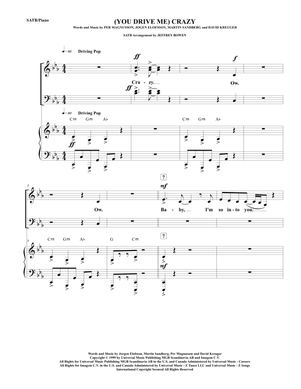 (you Drive Me) Crazy (arr. Jeffrey Bowen)