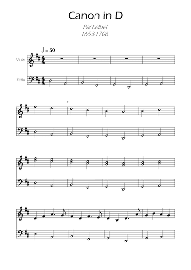 Canon in D Easy Violin and Cello Duet (arr. Ygor Nunes)
