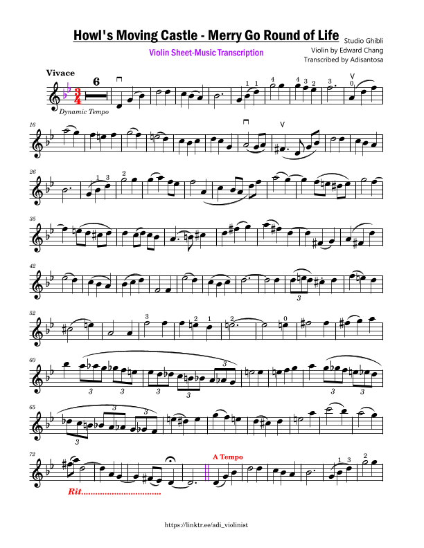 Merry-go-round Of Life (arr. Adisantosa)