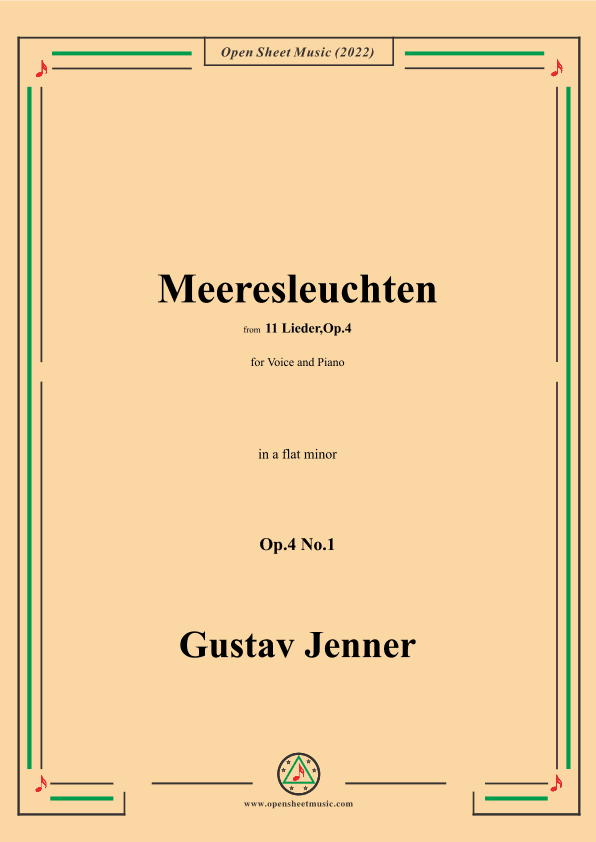 Jenner-Meeresleuchten,in a flat minor,Op.4 No.1 (arr. OSM Press)
