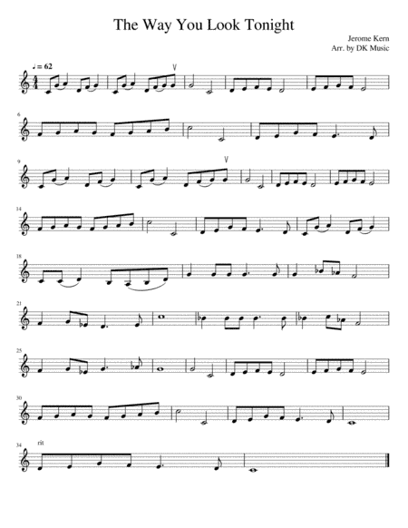 The Way You Look Tonight (arr. DK Music)