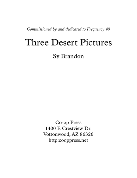 Three Desert Pictures