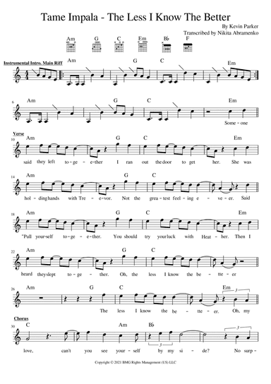 The Less I Know The Better (arr. Nikita Abramenko)