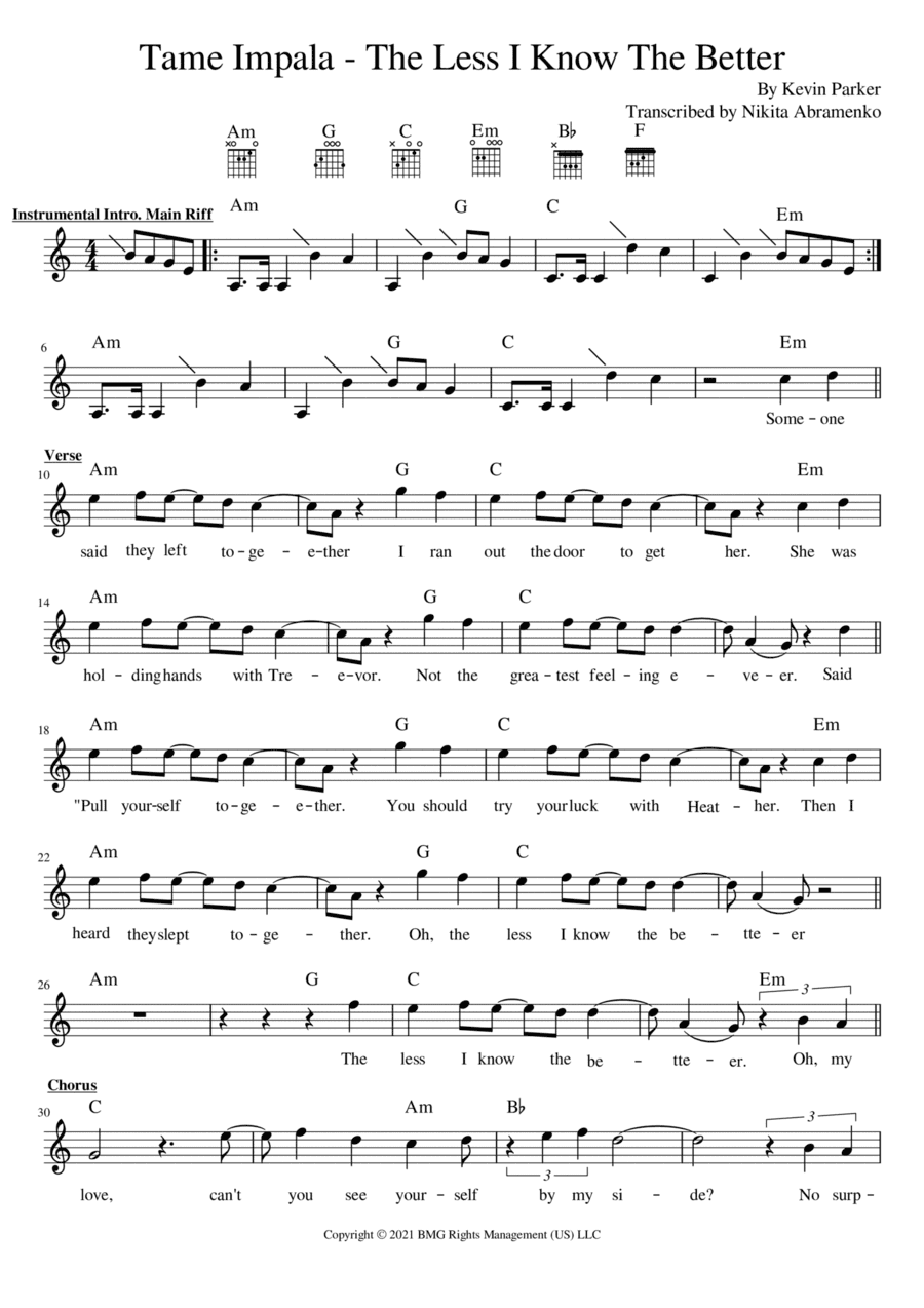The Less I Know The Better (arr. Nikita Abramenko)