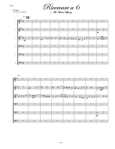 Ricercare a 6 (arr. Kenneth D. Friedrich)