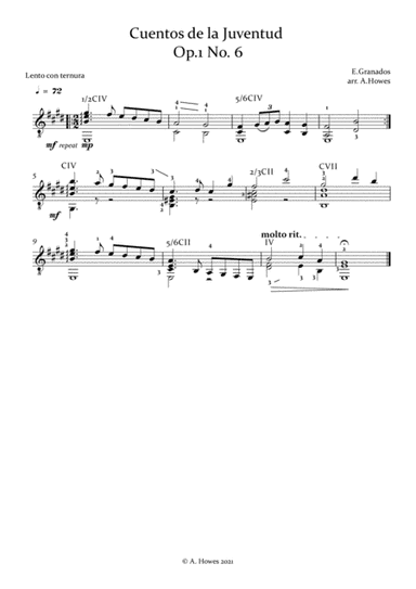 Cuentos de la Juventud Op.1 No.6 (arr. Andrew Howes b1951)
