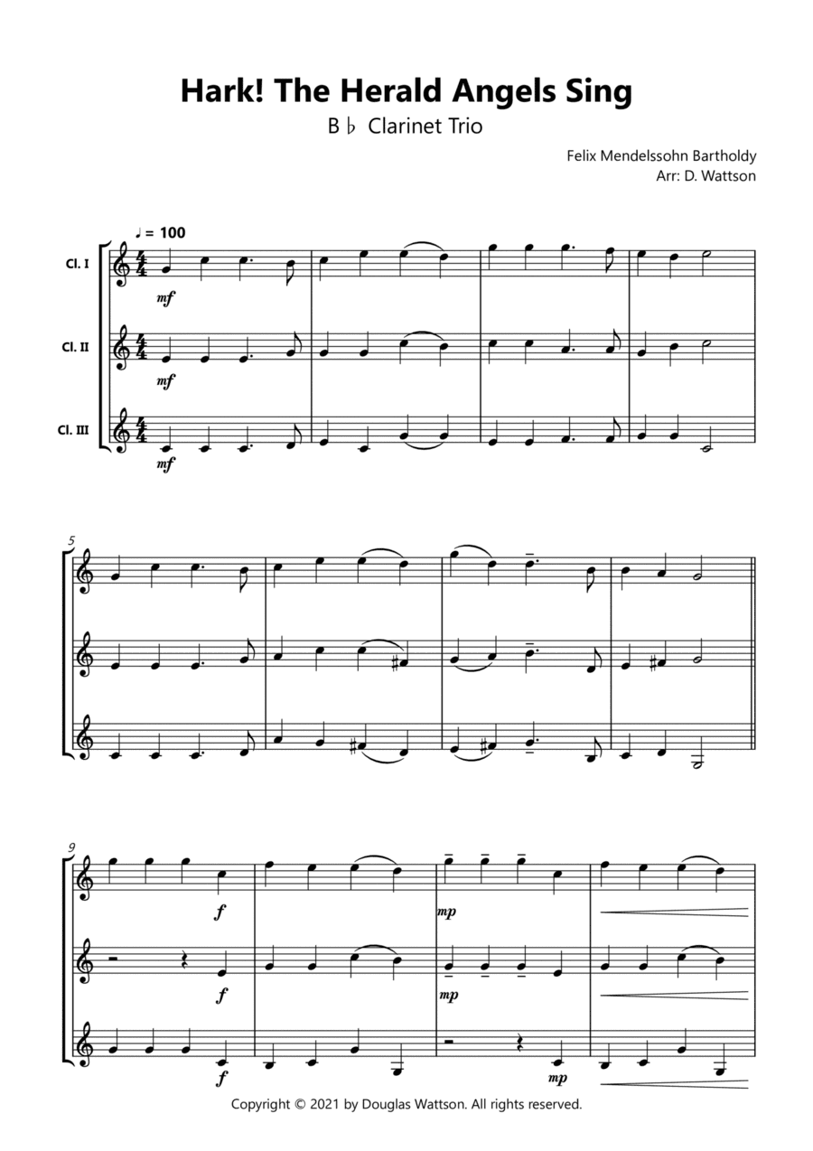 Hark The Herald Angels Sing (arr. Douglas Wattson)