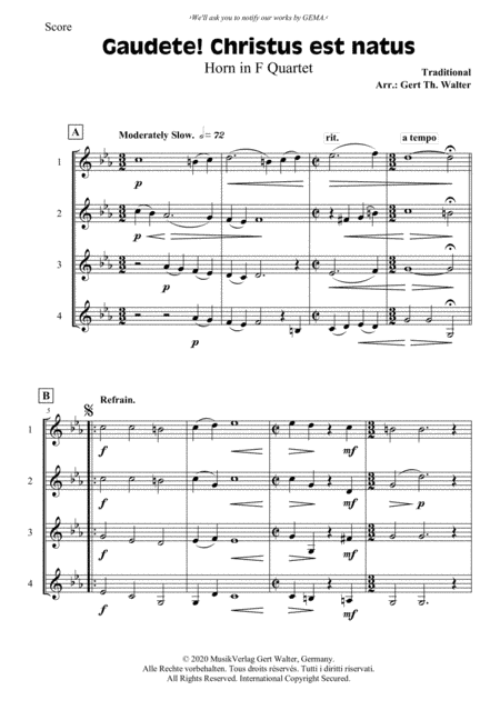 Gaudete! Christus Est Natus (arr. Gert Th. Walter)