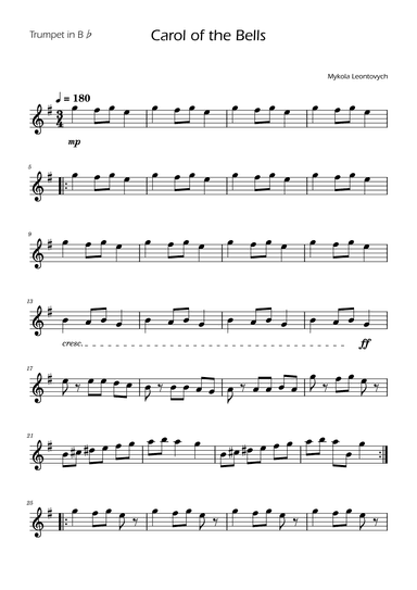 Carol of the Bells - Trumpet Solo (arr. Ygor Nunes)