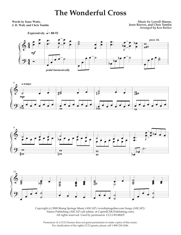 The Wonderful Cross (arr. Ken Barker)