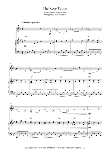 The Rose Tattoo (inspired By The Motion Picture) (arr. Kaiserin Rebecca)