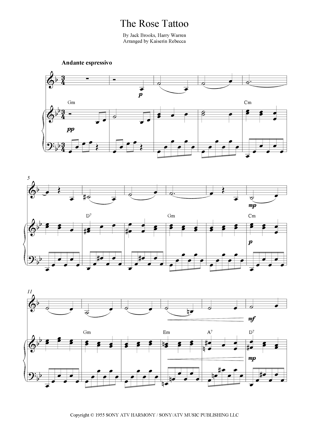 The Rose Tattoo (inspired By The Motion Picture) (arr. Kaiserin Rebecca)