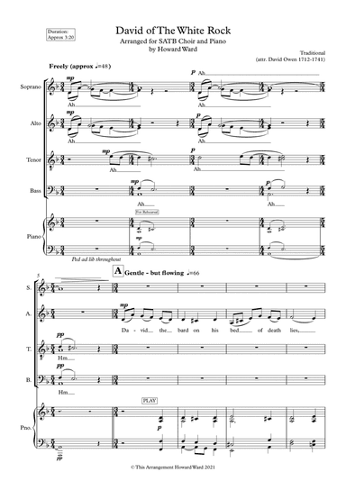 David of The White Rock (SATB & Piano) (arr. Howard Ward)