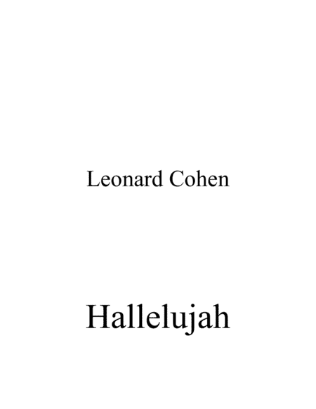 Hallelujah (arr. S.Parker)