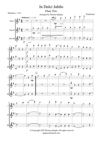 In Dulci Jubilo (Flute Trio) (arr. Thomas Quigley)